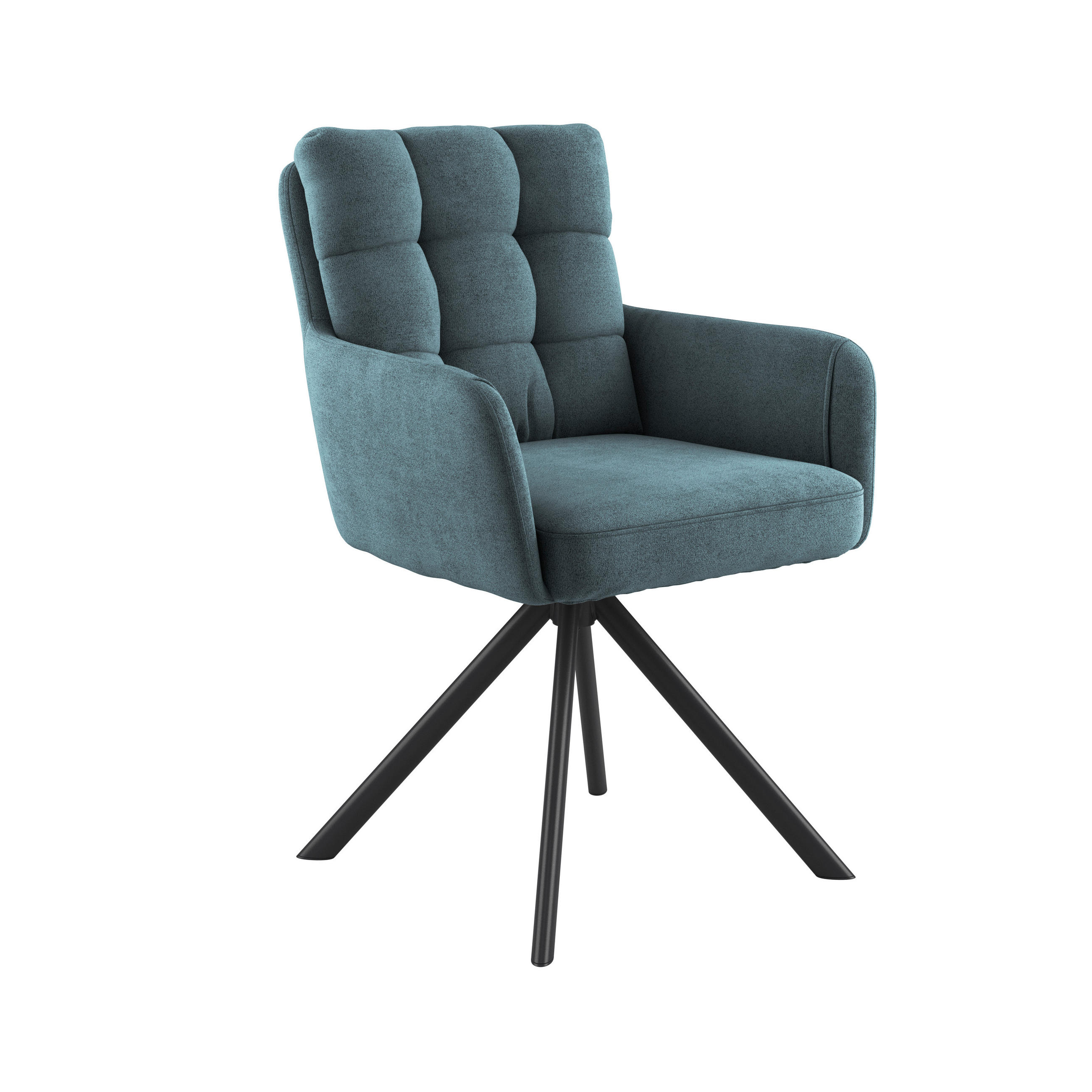 Armlehnstuhl Susan Blaugrün Schwarz/Sitzfläche 360°drehbar