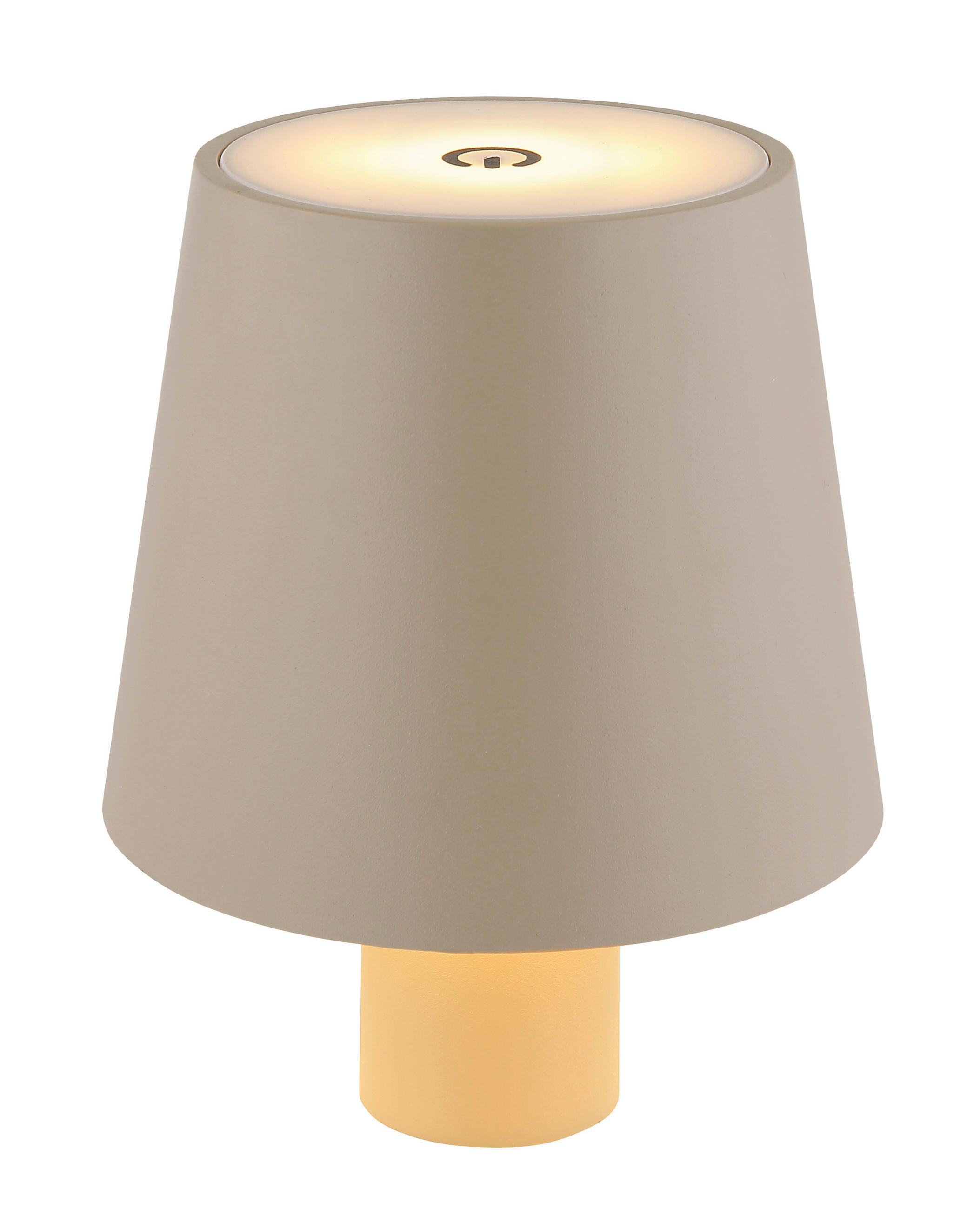 AKKU-TISCHLEUCHTE - Sandfarben, Trend, Kunststoff/Metall (10,6/13cm) - Globo