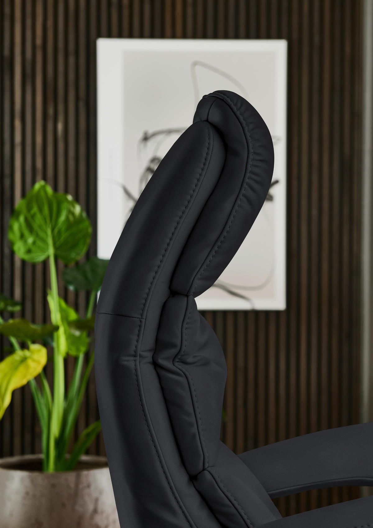 RELAXSESSEL in Leder Anthrazit  - Edelstahlfarben/Anthrazit, Design, Leder/Metall (76/119/86cm) - Dieter Knoll