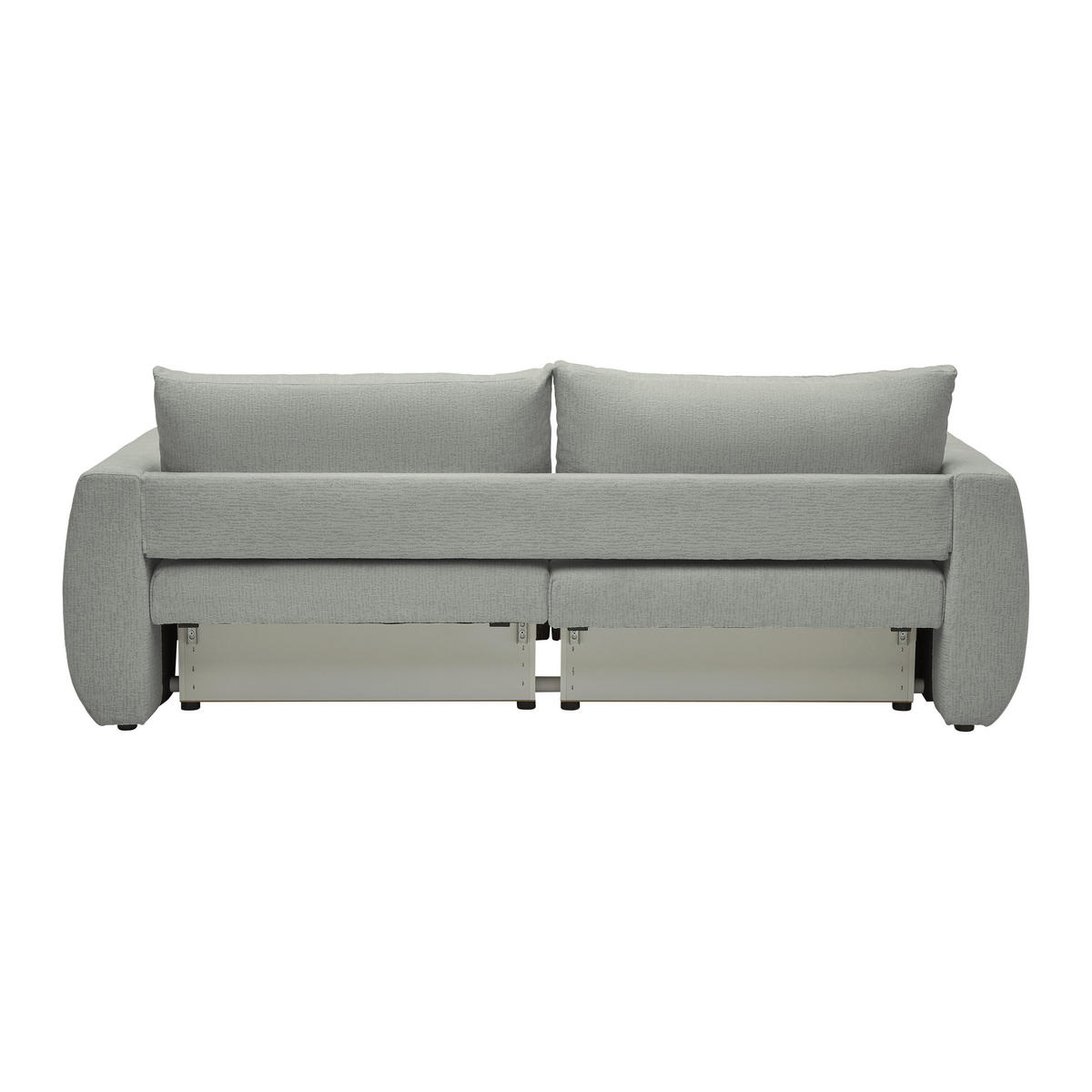 SCHLAFSOFA in Chenille, Jacquard Hellgrau  - Hellgrau/Schwarz, Kunststoff/Textil (245/74-90/104cm) - MID.YOU