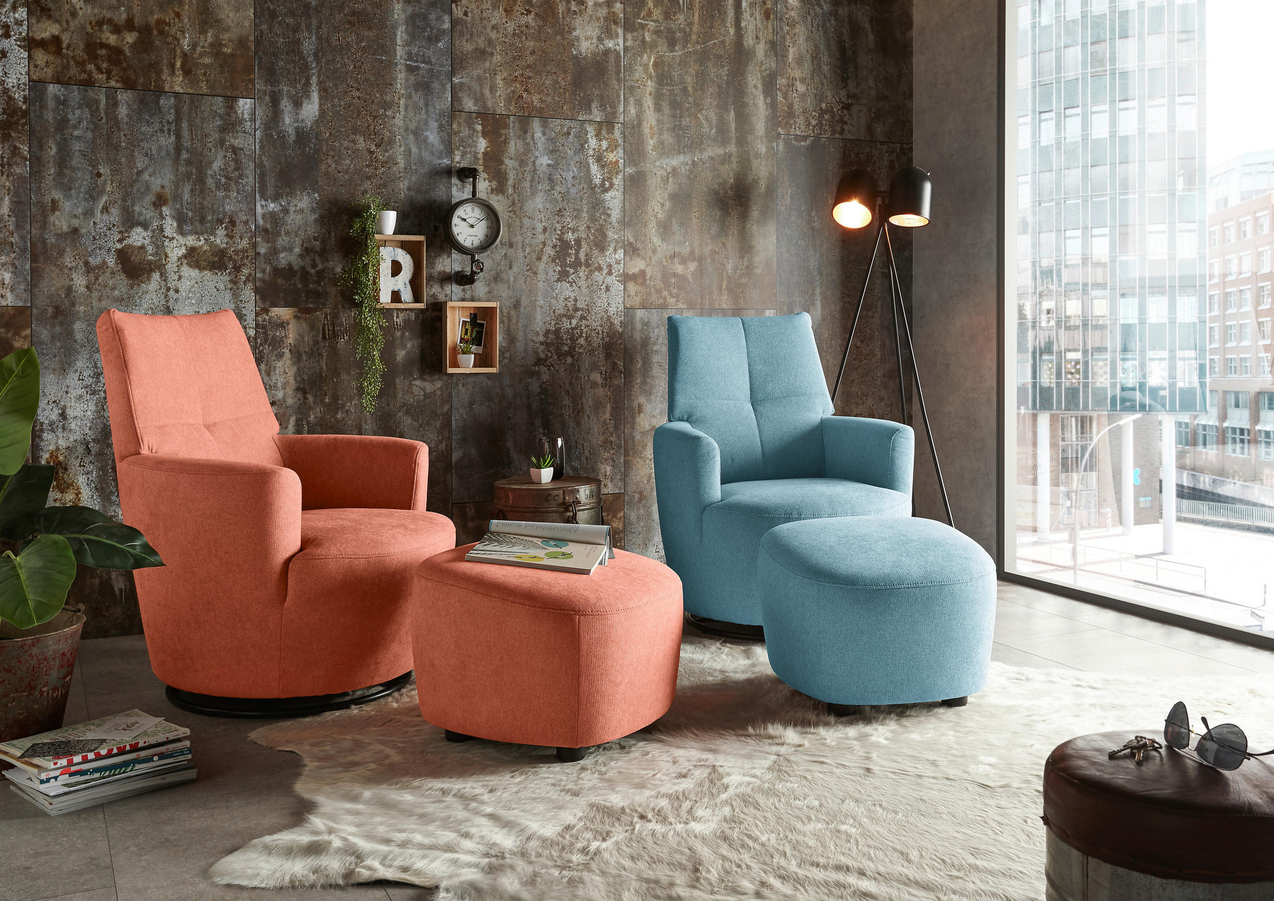 SESSEL SO 1450   -MR- - Blau/Schwarz, Design, Textil/Metall (80/96/88cm) - SetOne by Musterring