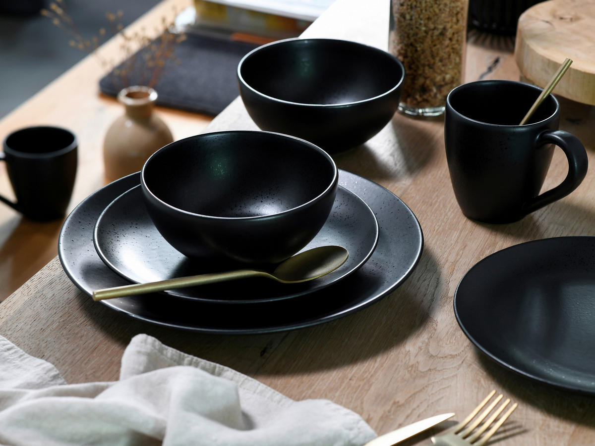 KOMPLETT SERVIS Magic Black 8 delar  - svart, Basics, keramik - Creatable