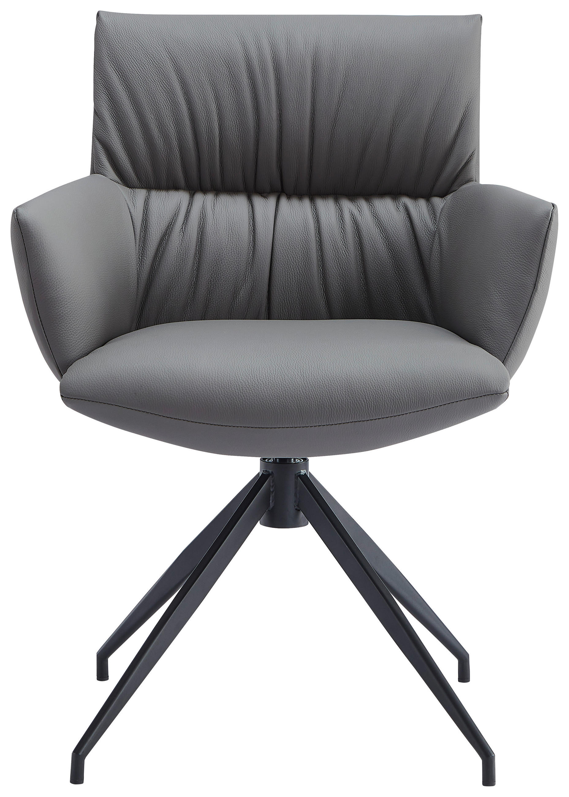 KAROSSZÉK antracit  - fekete/antracit, Design, bőr/fém (64/86/63cm) - Dieter Knoll