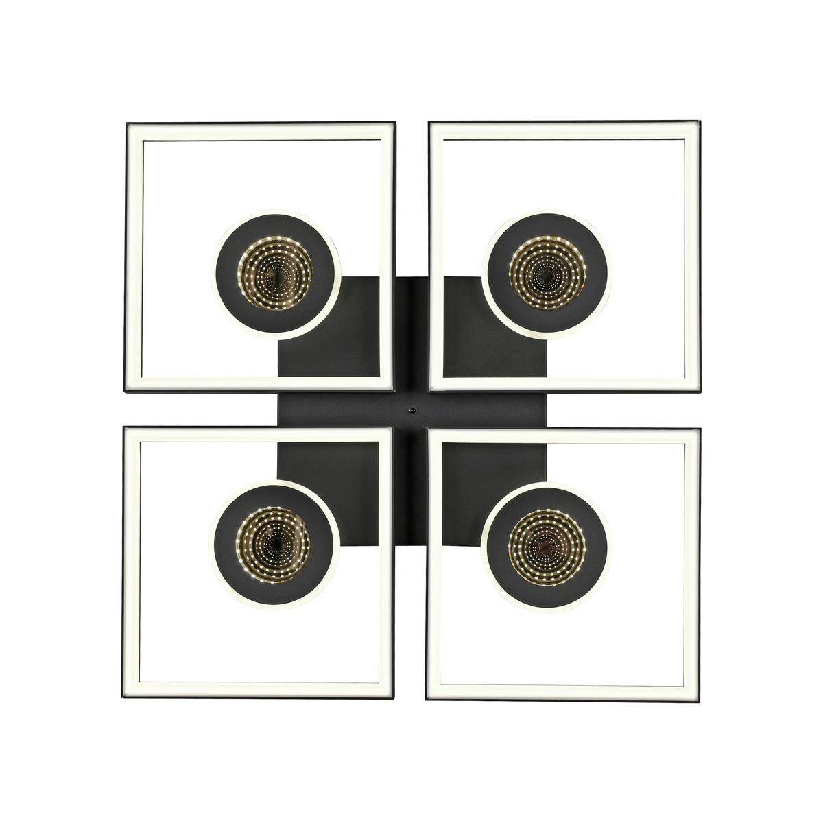 LED-DECKENLEUCHTE 53/53/6,2 cm   - Schwarz, Design, Kunststoff/Metall (53/53/6,2cm)