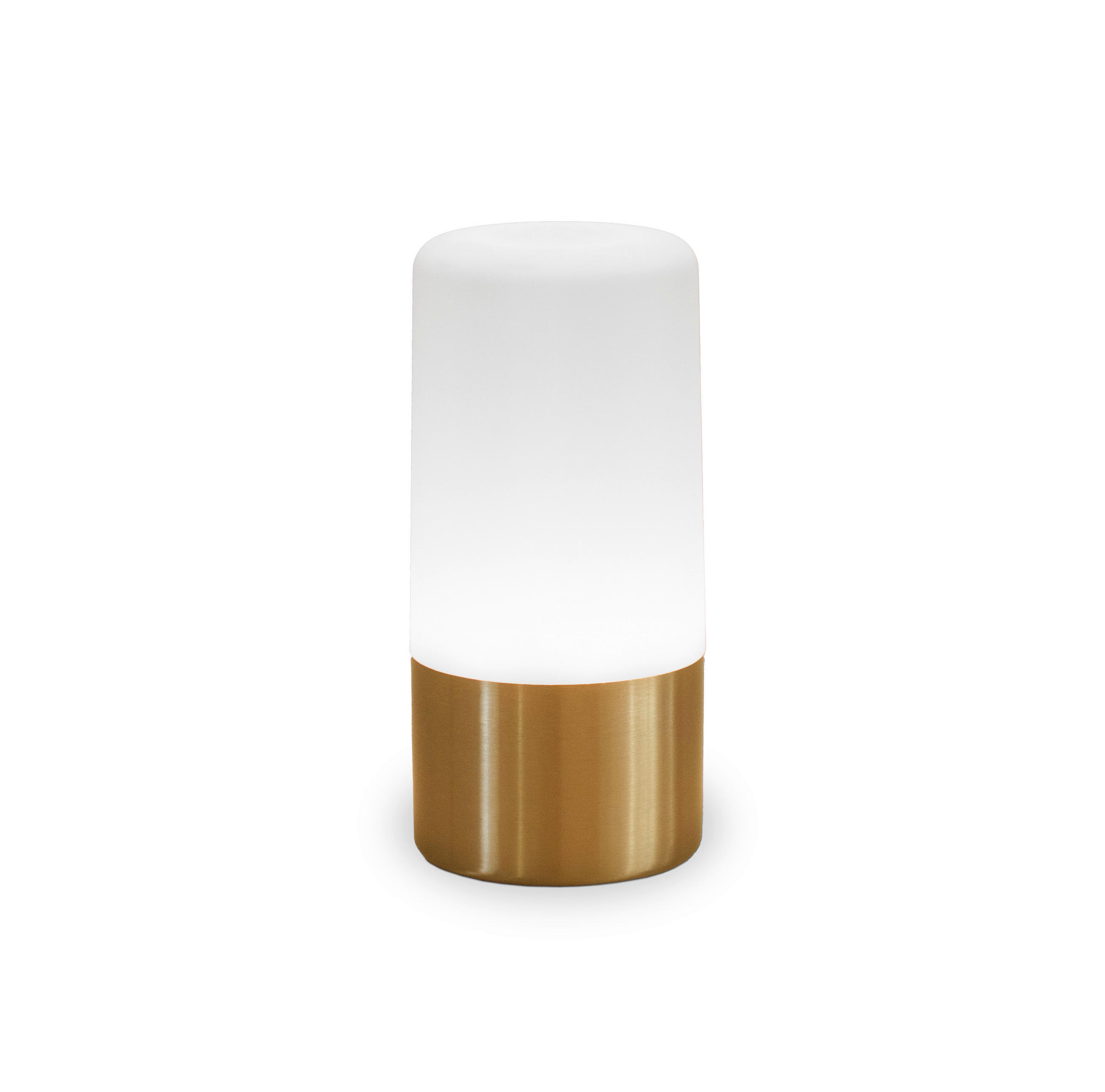 LED-TISCHLEUCHTE Maia 9/19 cm   - Messingfarben/Weiß, Basics, Kunststoff (9/19cm) - New Garden
