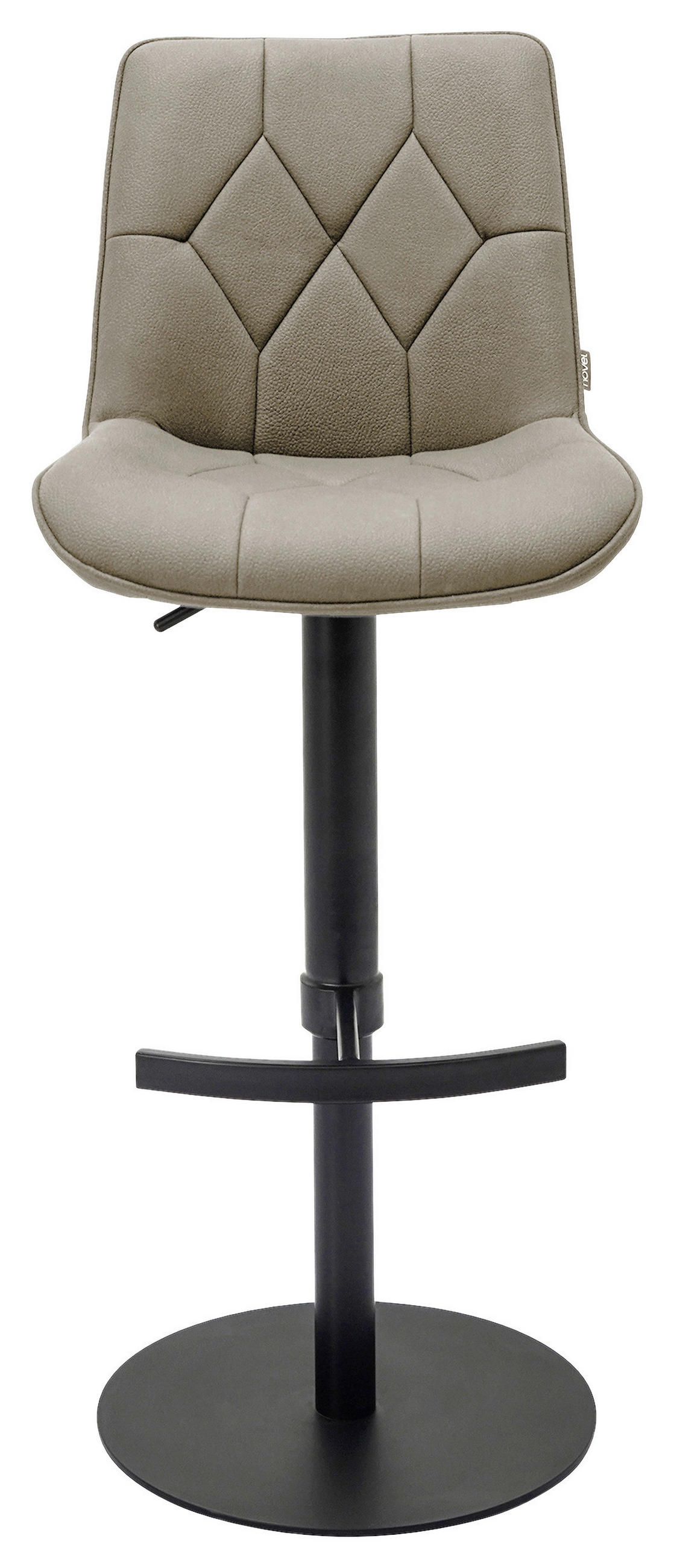 TABURET DE BAR in metal, textil negru, taupe  - taupe/negru, Design, metal/textil (44/97-114,5/54,5cm) - Novel