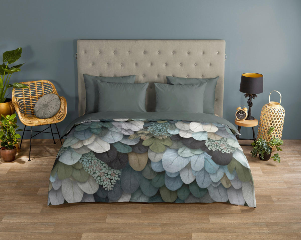 WENDEBETTWÄSCHE 2-teilig Good Morning Renforcé 140/200 cm  - Blau/Pastellblau, Basics, Textil (140/200cm)