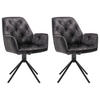 ARMLEHNSTUHL-SET Flachgewebe Anthrazit, Schwarz  - Eichefarben/Anthrazit, Basics, Textil/Metall (59,5/89/62cm) - MID.YOU