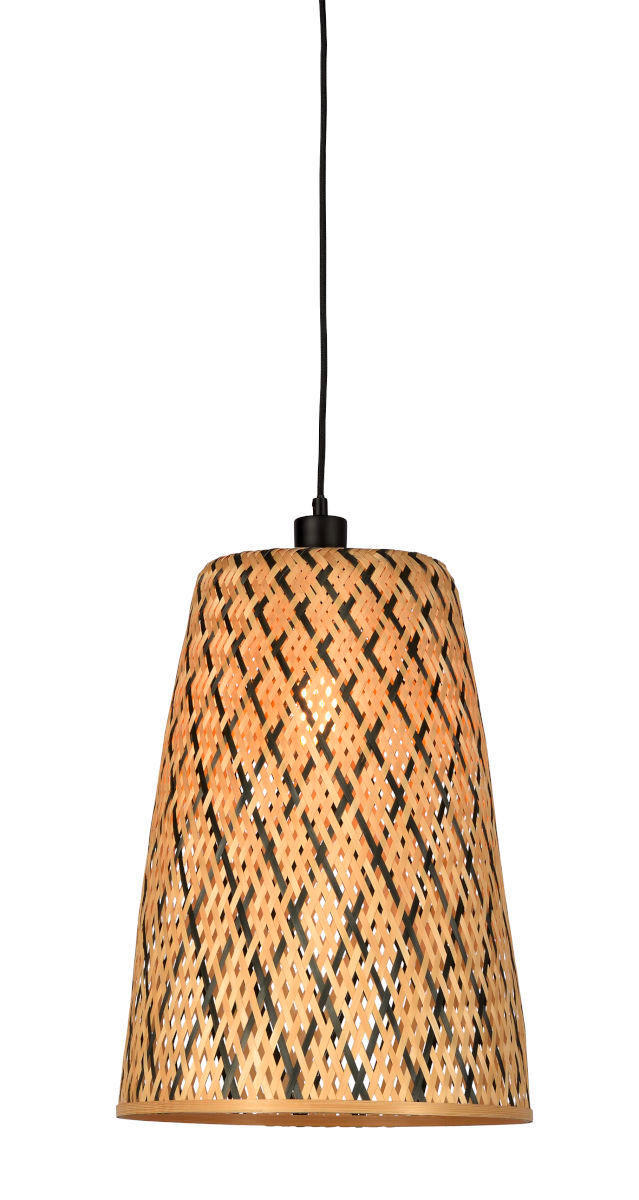 HÄNGELEUCHTE 34/34/48 cm  - Schwarz/Naturfarben, Trend (34/34/48cm) - Good & Mojo