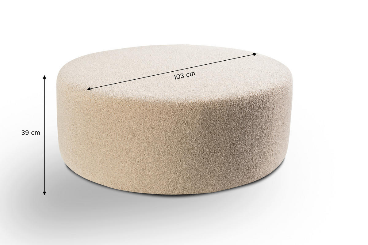 HOCKER KOLO Cord Beige  - Beige/Schwarz, Basics, Kunststoff/Textil (103/39/103cm) - MID.YOU