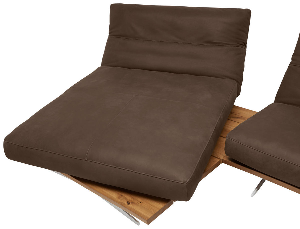 SEDEŽNA GARNITURA, mikrovlakna rjava  - barve nerjavečega jekla/rjava, Design, kovina/tekstil (157/320cm) - Ambiente