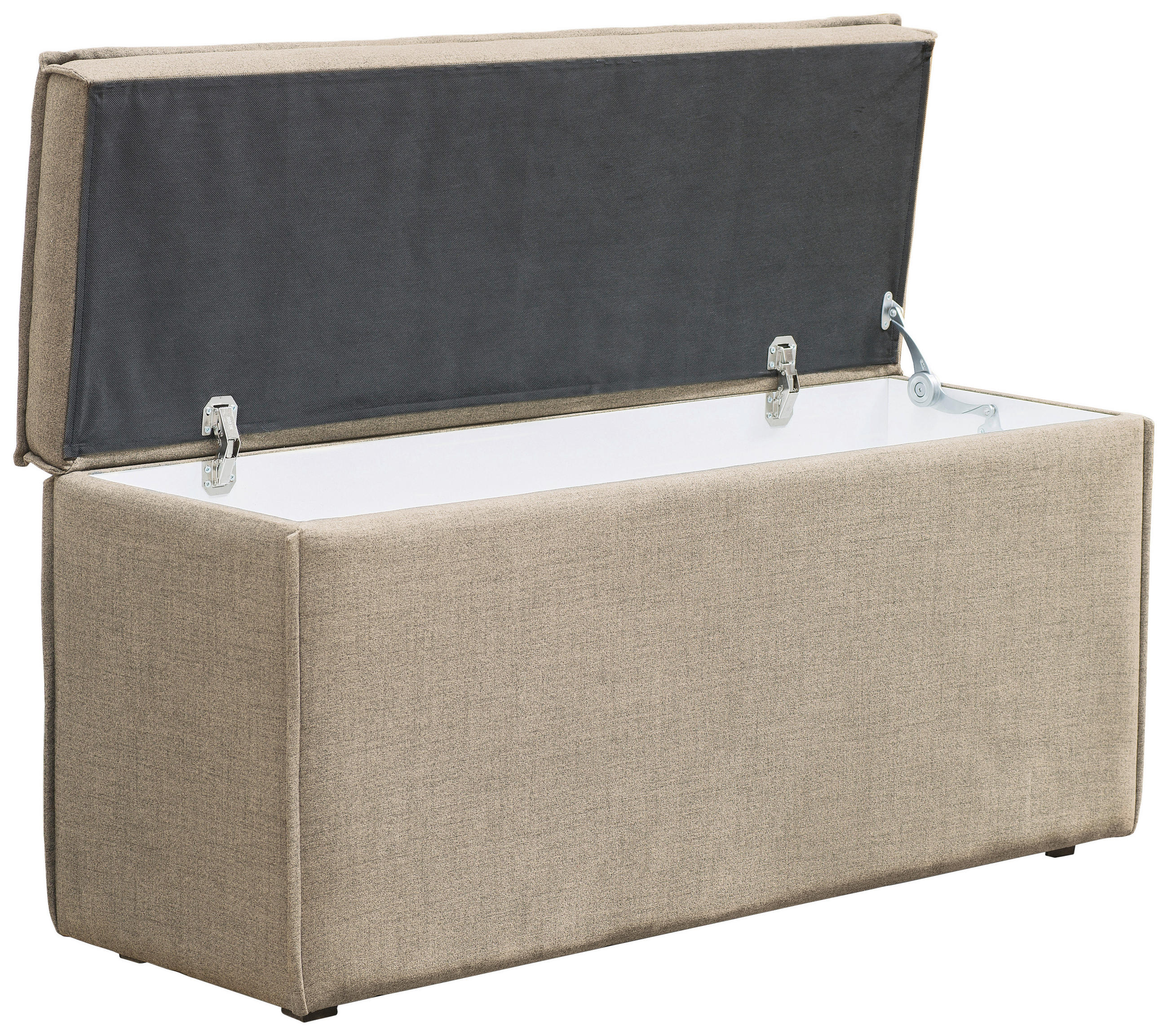 BETTBANK Flachgewebe Beige  - Beige/Schwarz, Design, Kunststoff/Textil (140/51/40cm) - home24