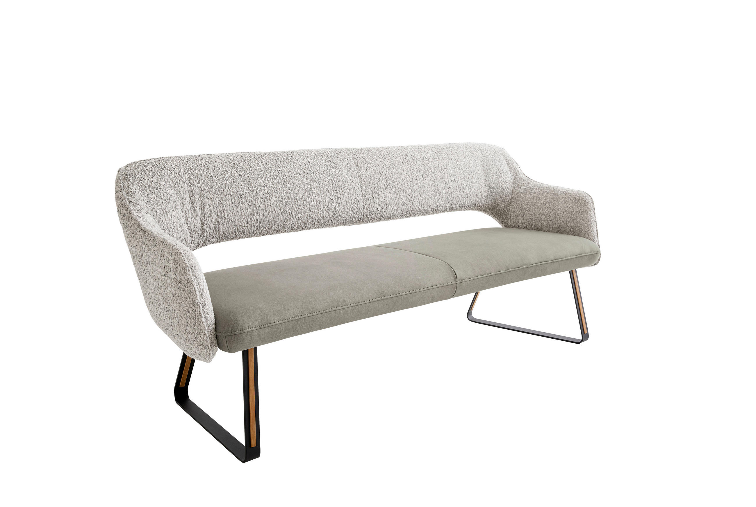 SITZBANK 207/89/68 cm Flachgewebe Grau Holz, Metall  - Schwarz/Grau, Design, Holz/Textil (207/89/68cm) - Koinor