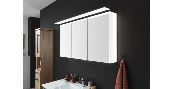 BADEZIMMER in 123 cm - Eichefarben/Weiß, MODERN, Glas/Keramik (123cm) - Novel
