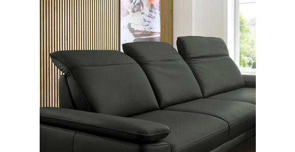 ECKSOFA in Echtleder Dunkelgrün 332/193 cm - Dunkelgrün/Schwarz, Design, Leder/Metall (332/193cm) - Dieter Knoll