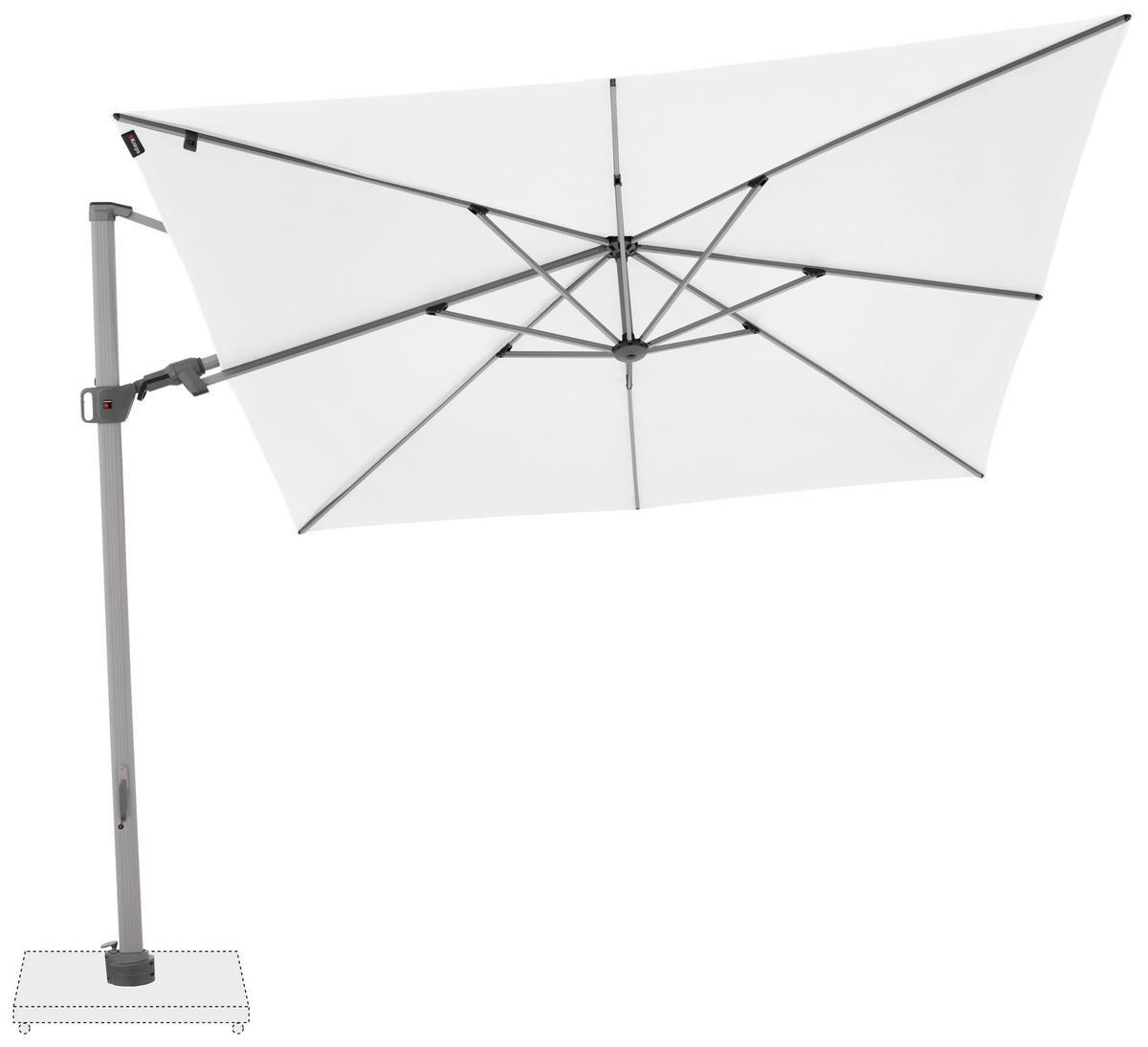 AMPELSCHIRM 275 cm Weiß  - Silberfarben/Alufarben, KONVENTIONELL, Textil/Metall (275/263cm) - KNIRPS