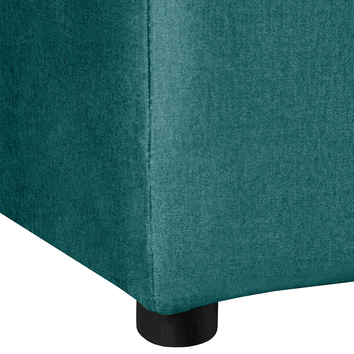 ECKSOFA Naomi in Velours Blau Rückenkissen  243/284 cm  - Blau/Schwarz, Design, Kunststoff/Textil (243/284cm) - P & B