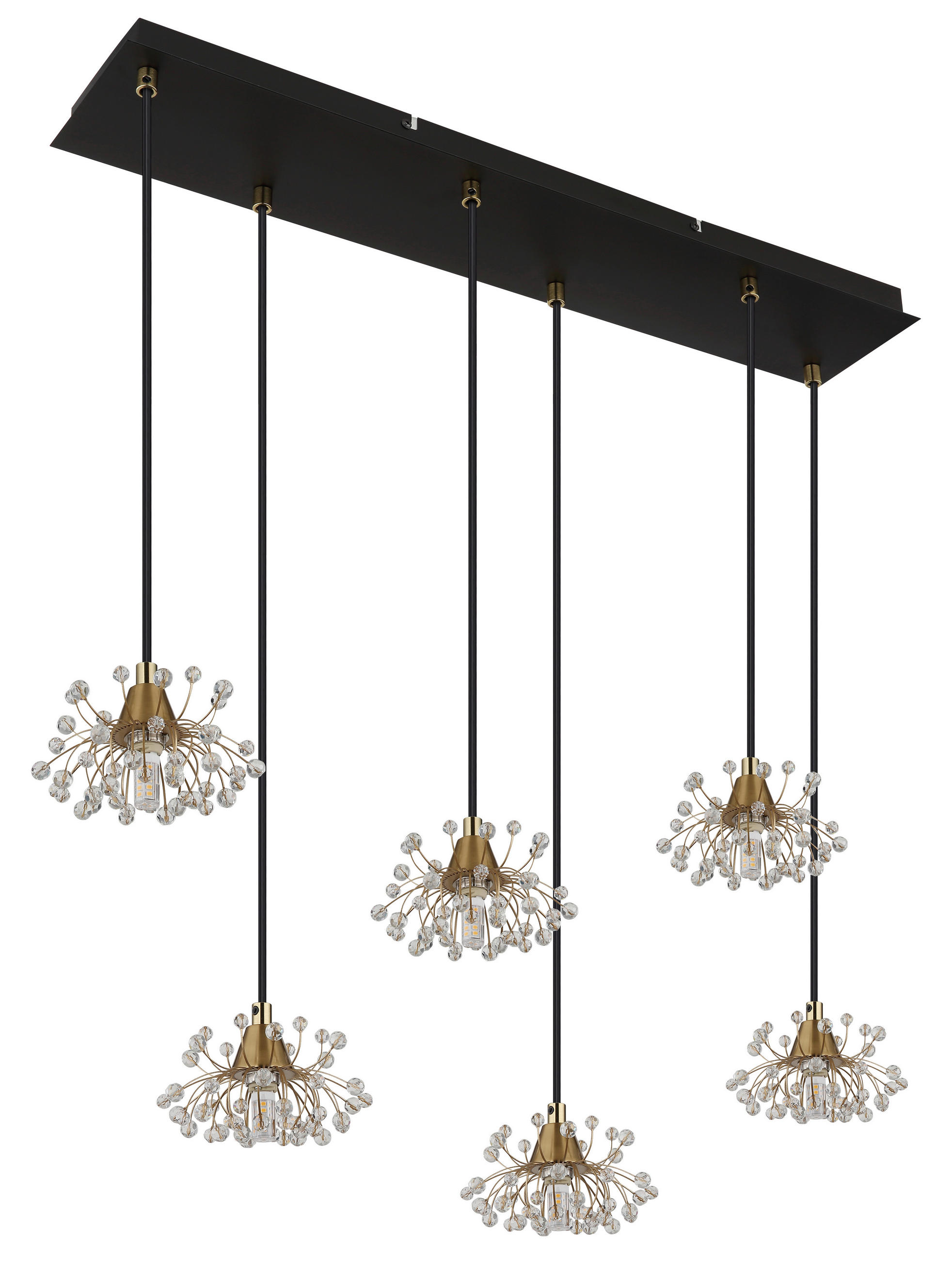 HÄNGELEUCHTE 77,5/24/120 cm    - Klar/Goldfarben, Design, Kunststoff/Metall (77,5/24/120cm) - Globo