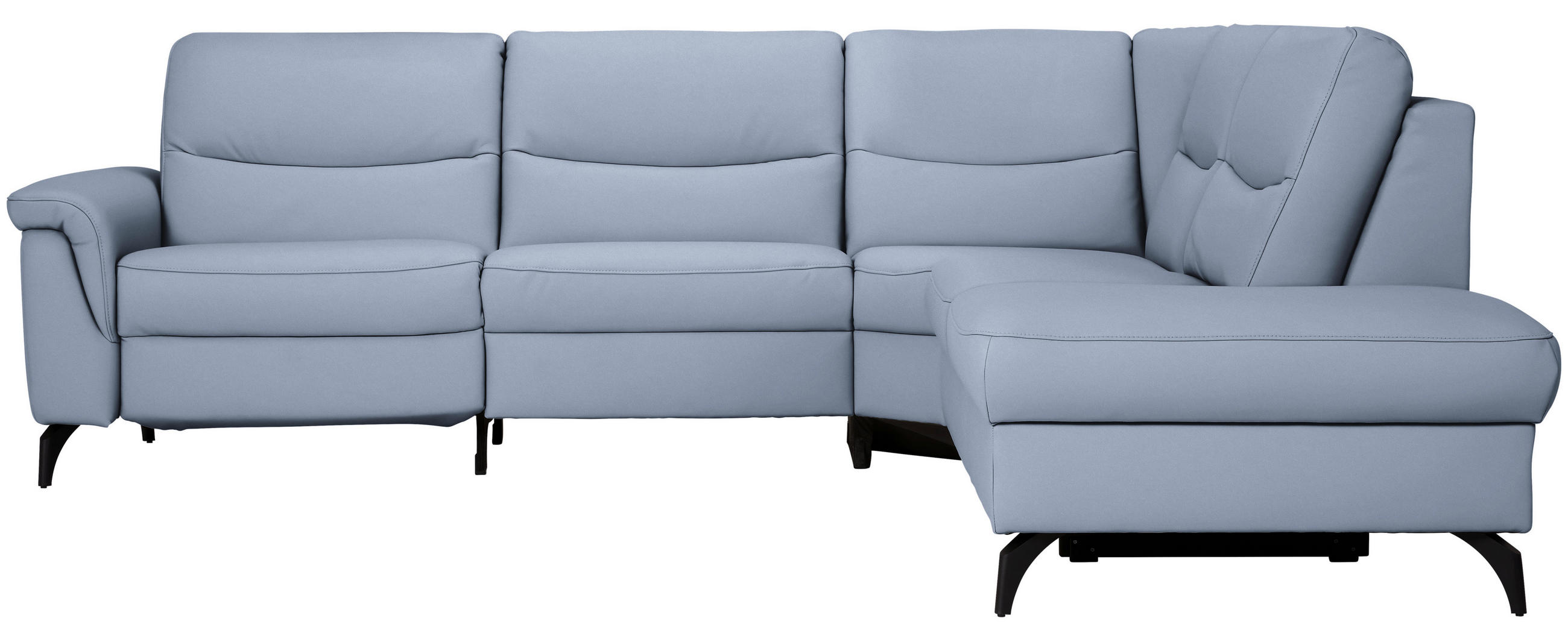 ECKSOFA  in Echtleder Hellblau  280/249 cm  - Anthrazit/Hellblau, Design, Leder/Metall (280/249cm) - Himolla Komfortklass