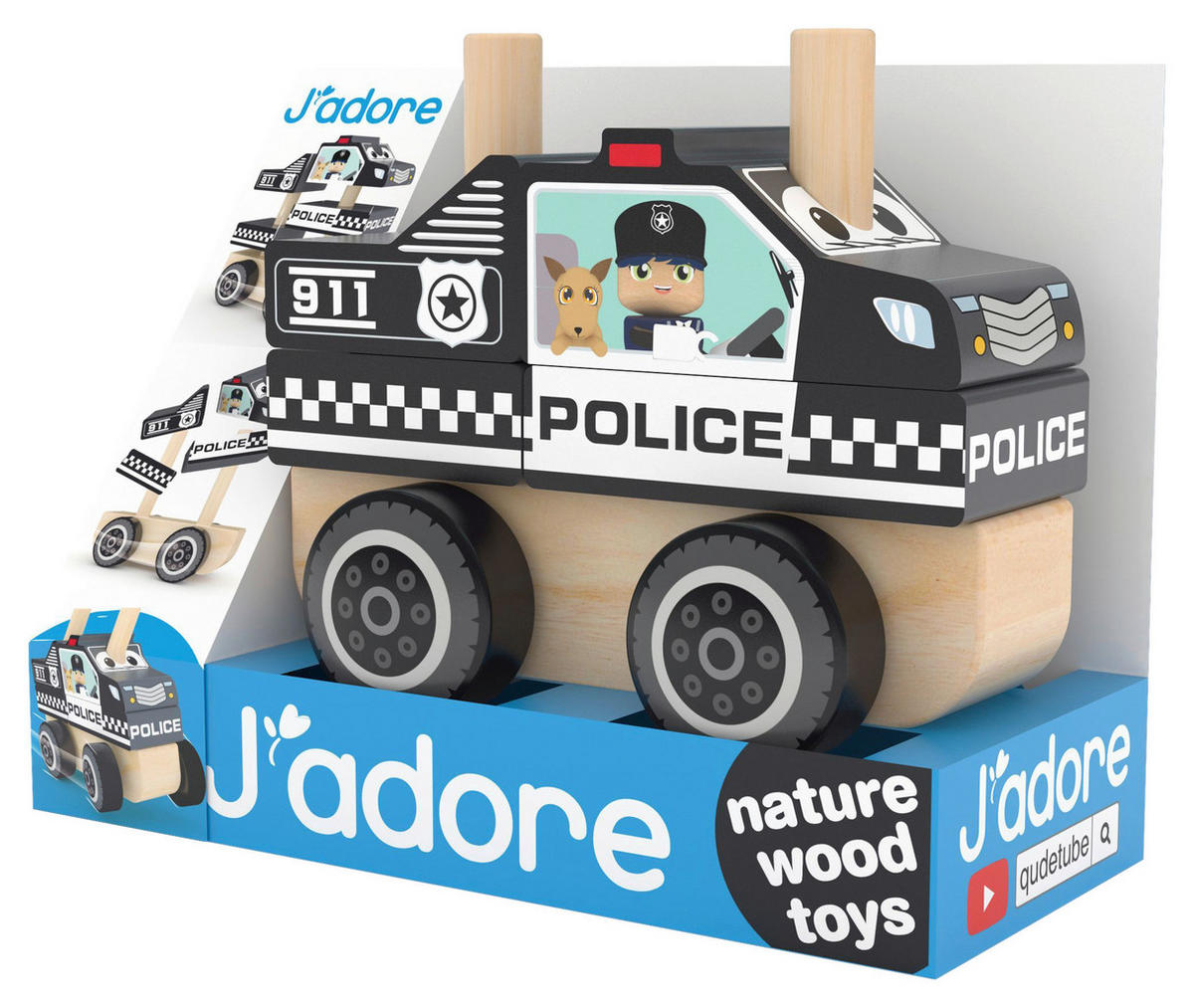 POLIZEIAUTO  - Multicolor, Basics, Holz/Metall (10,5/6,5/8,5cm)