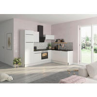 ECKKÜCHE 270/200 cm  in Weiß, Weiß Hochglanz  - Edelstahlfarben/Weiß Hochglanz, Basics, Holzwerkstoff/Metall (270/200cm) - Optifit