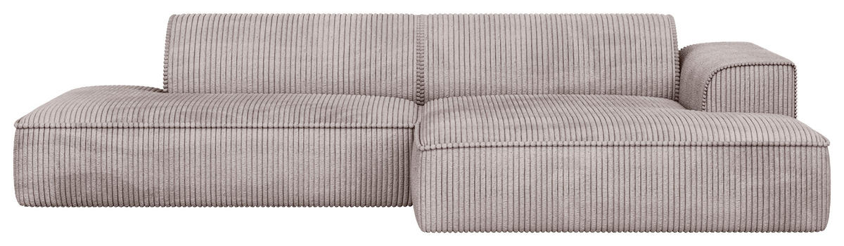 ECKSOFA BILLUND Cappuccino Cord Nierenkissen  - Schwarz/Cappuccino, KONVENTIONELL, Kunststoff/Textil (294/165cm) - Livetastic