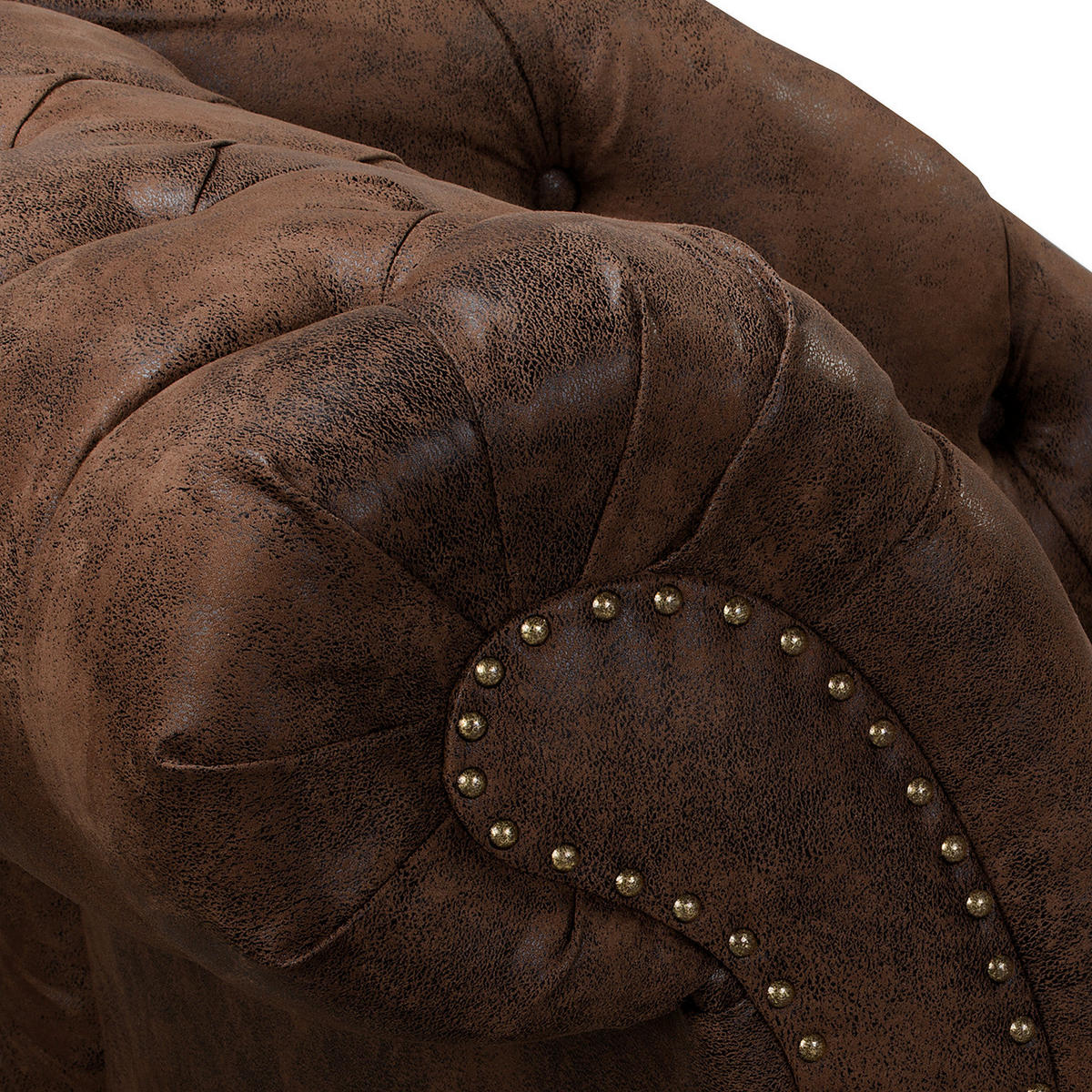 RÉCAMIERE Pako in Lederlook Dunkelbraun  - Dunkelbraun/Braun, Design, Holz/Textil (185/93/75cm) - Livetastic