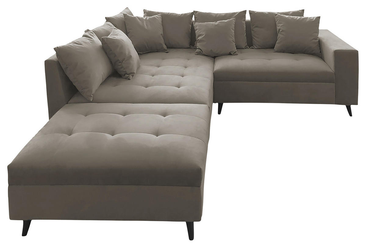 KUTNA GARNITURA tekstil  siva   - siva/crna, Design, tekstil/drvo (174/247cm) - MID.YOU