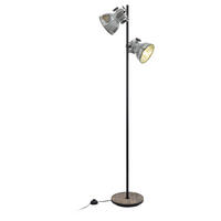 STEHLEUCHTE - Zinkfarben/Schwarz, Lifestyle, Holz/Metall (27/158cm) - Eglo