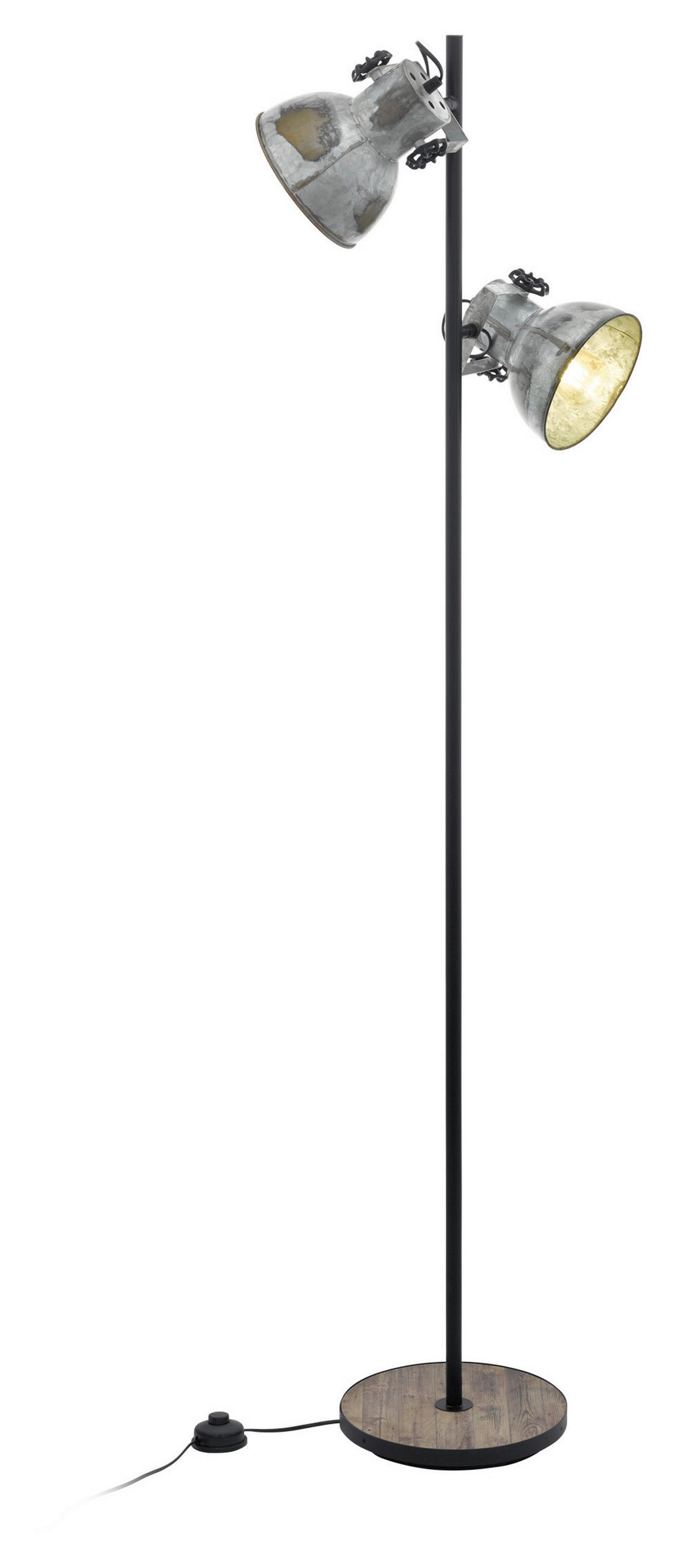 STEHLEUCHTE - Zinkfarben/Schwarz, Lifestyle, Holz/Metall (27/158cm) - Eglo