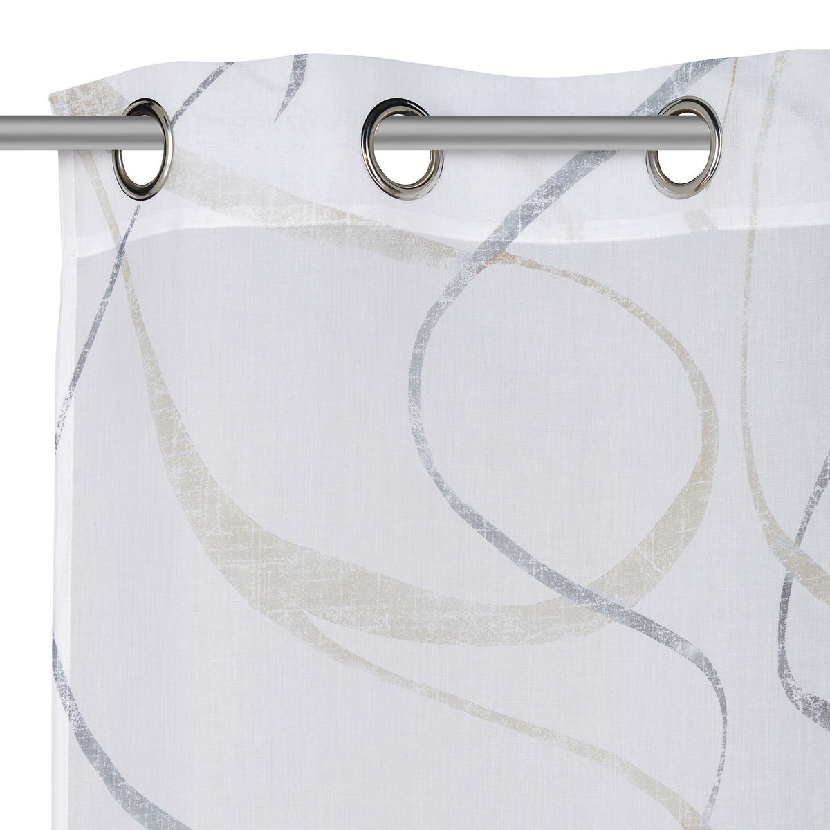 ZÁVĚS S OČKY, poloprůhledné, 140/245 cm - béžová, Konvenční, textil (140/245cm) - Esposa