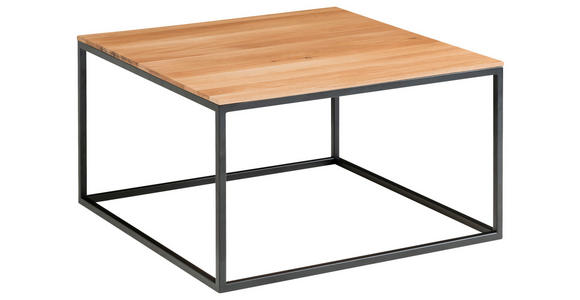 COUCHTISCH in Holz, Metall 70/70/41,5 cm  - Eichefarben/Schwarz, MODERN, Holz/Metall (70/70/41,5cm) - Johann Jakob