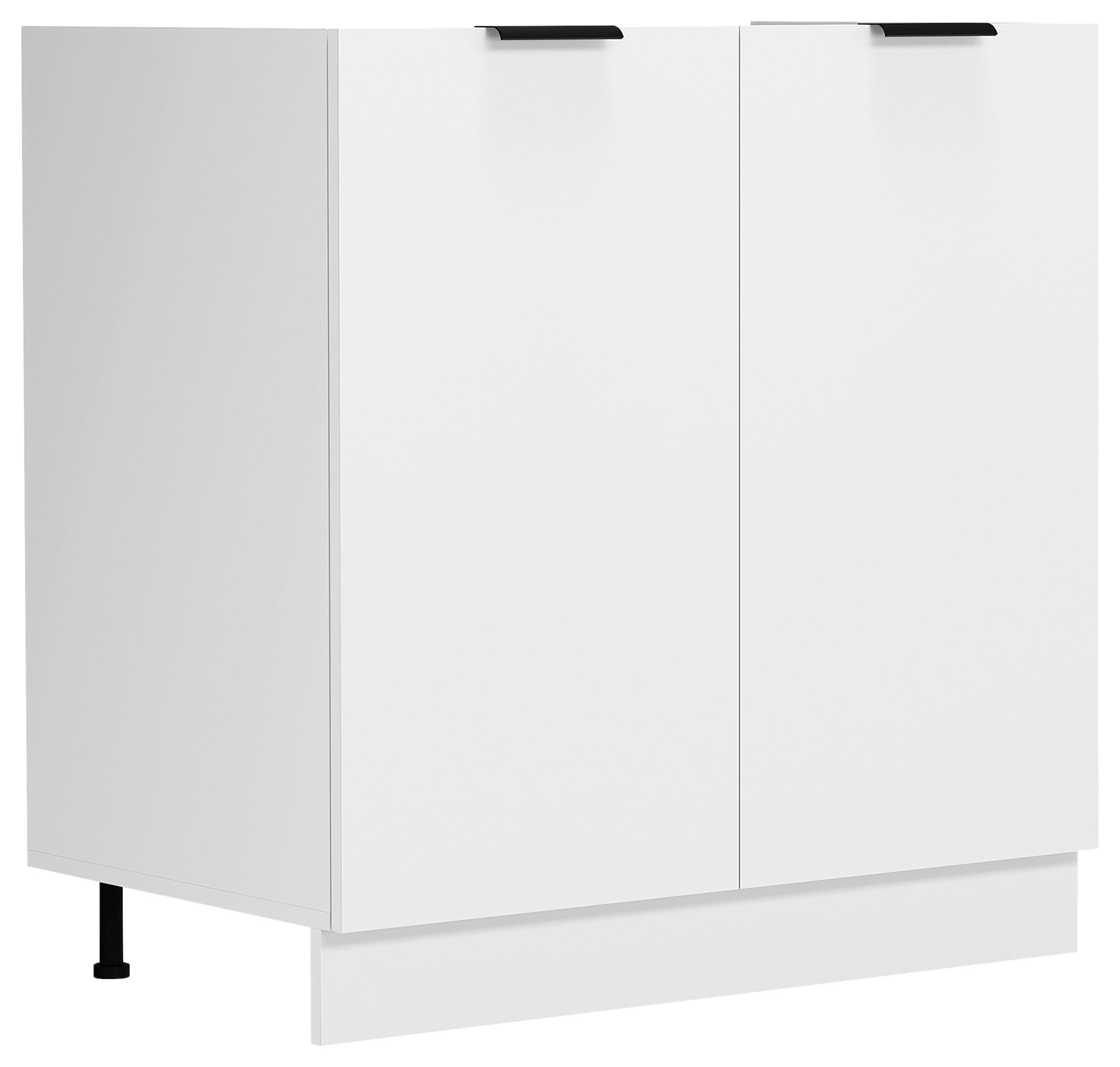 SPÜLENUNTERSCHRANK 80/82/46 cm in Weiss - Weiss/Schwarz, Trend, Holzwerkstoff/Kunststoff (80/82/46cm) - MID.YOU