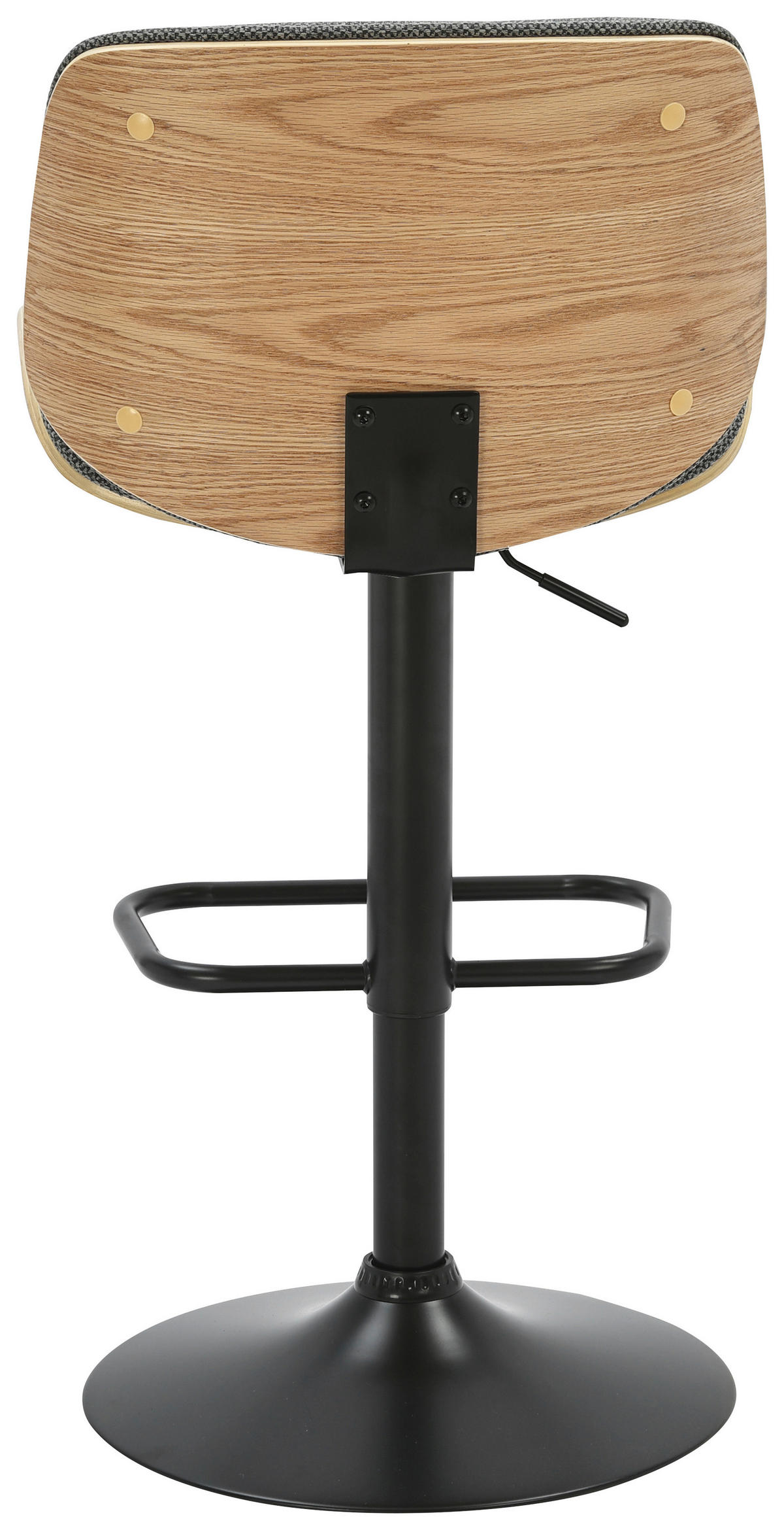 BARHOCKER in Naturfarben, Schwarz, Dunkelgrau  - Dunkelgrau/Schwarz, MODERN, Holz/Textil (47/87/109/50cm) - Livetastic