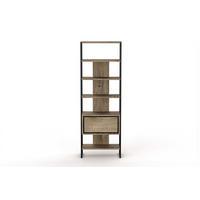 REGÁL, 72/200/37 cm - černá/koňaková, Design, kov/kompozitní dřevo (72/200/37cm) - Hom`in