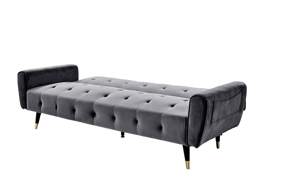 SCHLAFSOFA Samt Grau, Opal  - Goldfarben/Opal, MODERN, Holz/Textil (213/83/83cm) - Livetastic