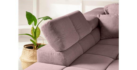 ECKSOFA  in Feincord Altrosa  215/319 cm  - Schwarz/Altrosa, Design, Kunststoff/Textil (215/319cm) - Hom`in