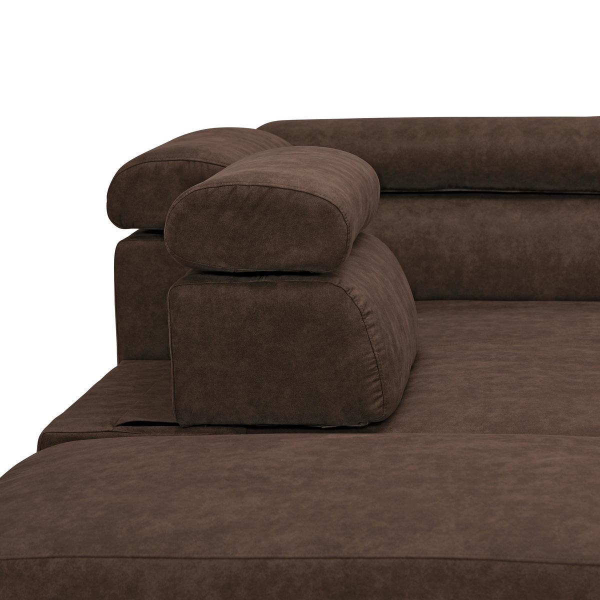 ECKSOFA Dunkelbraun Lederlook  - Dunkelbraun/Schwarz, Design, Kunststoff/Textil (230/263cm) - Hom`in