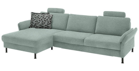 ECKSOFA  in Chenille, Flachgewebe Mintgrün  175/316 cm  - Schwarz/Mintgrün, Design, Textil/Metall (175/316cm) - Dieter Knoll