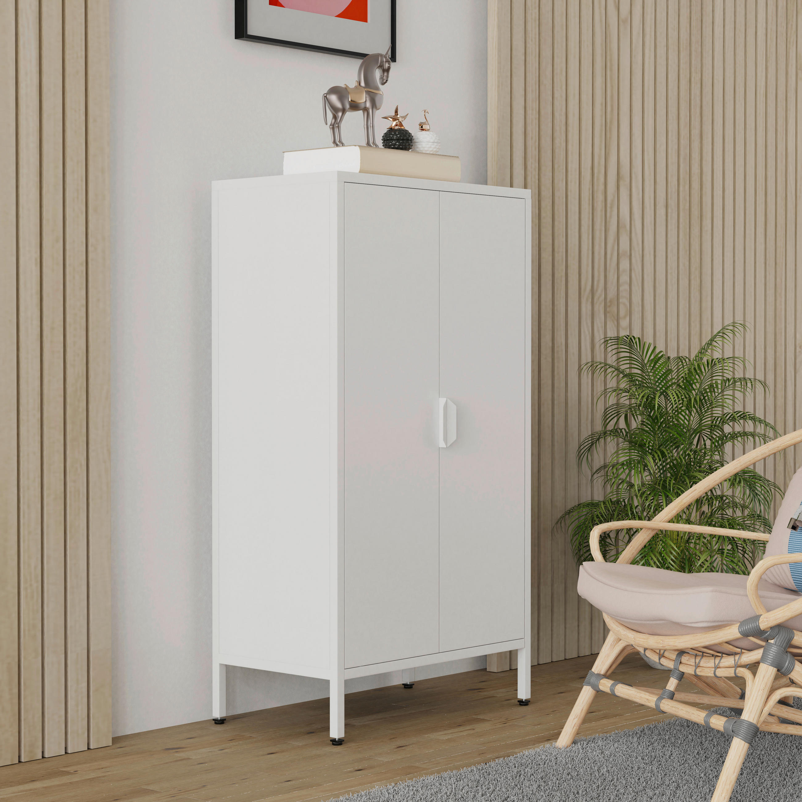 HIGHBOARD Flokas  in 60/110/35 cm  - Weiß, Design, Metall (60/110/35cm) - MID.YOU