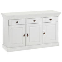 SIDEBOARD  143/85/45 cm 3 Schublade(n)  - Weiß/Kupferfarben, ROMANTIK / LANDHAUS, Holz/Metall (143/85/45cm) - Boxxx