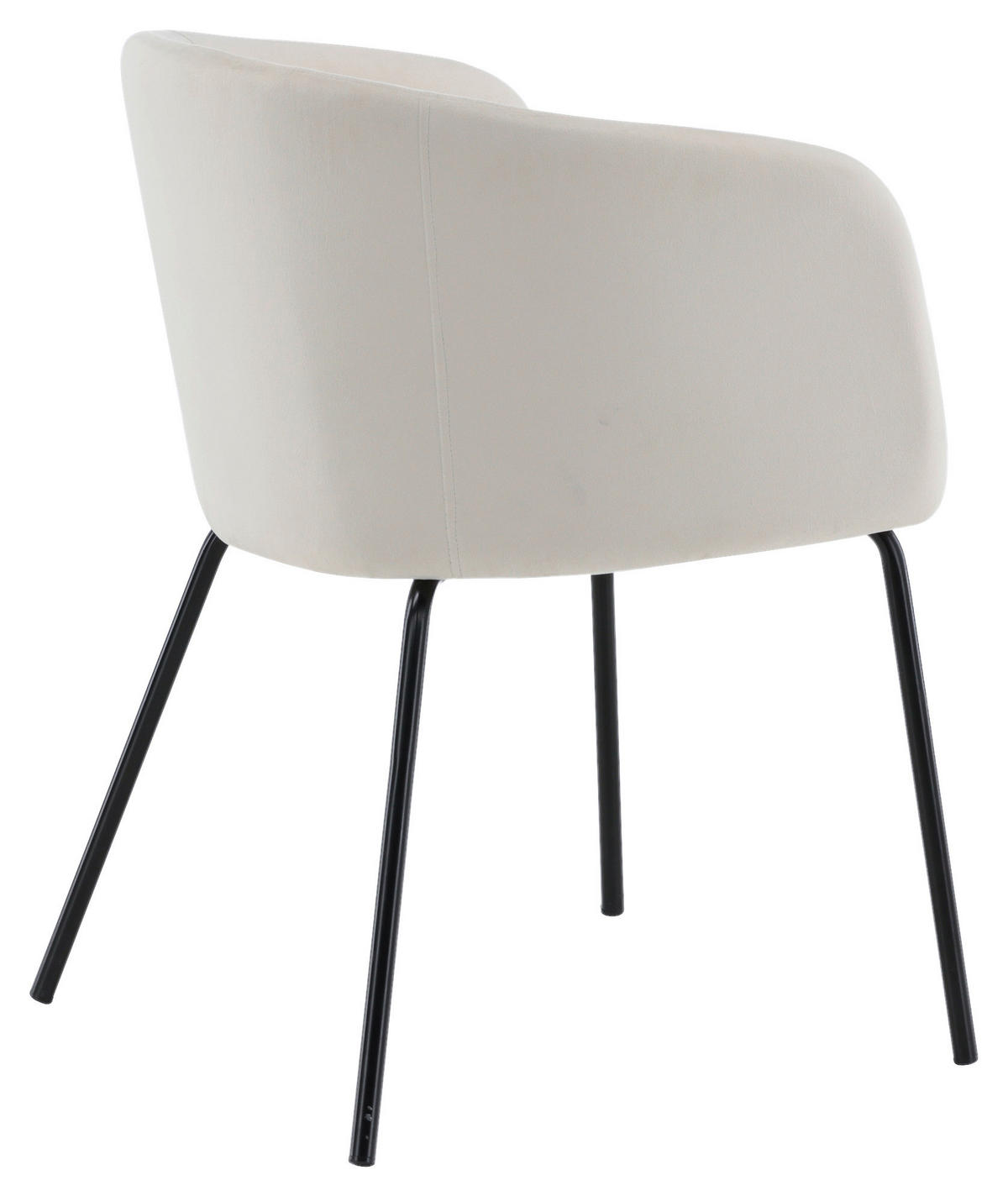 STUHL  in Eisen Samt Metall, Textil  - Beige/Schwarz, Design, Holz/Textil (55/78/55cm) - Livetastic
