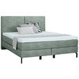 BOXSPRINGBETT 180/200 cm  in Olivgrün  - Schwarz/Olivgrün, KONVENTIONELL, Textil/Metall (180/200cm) - Dieter Knoll