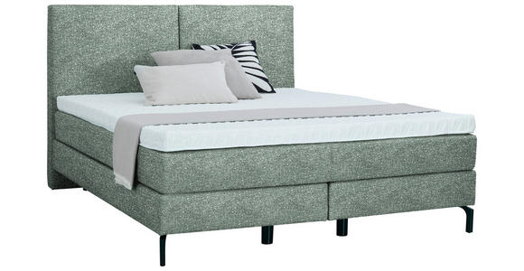 BOXSPRINGBETT 180/200 cm  in Olivgrün  - Schwarz/Olivgrün, KONVENTIONELL, Textil/Metall (180/200cm) - Dieter Knoll