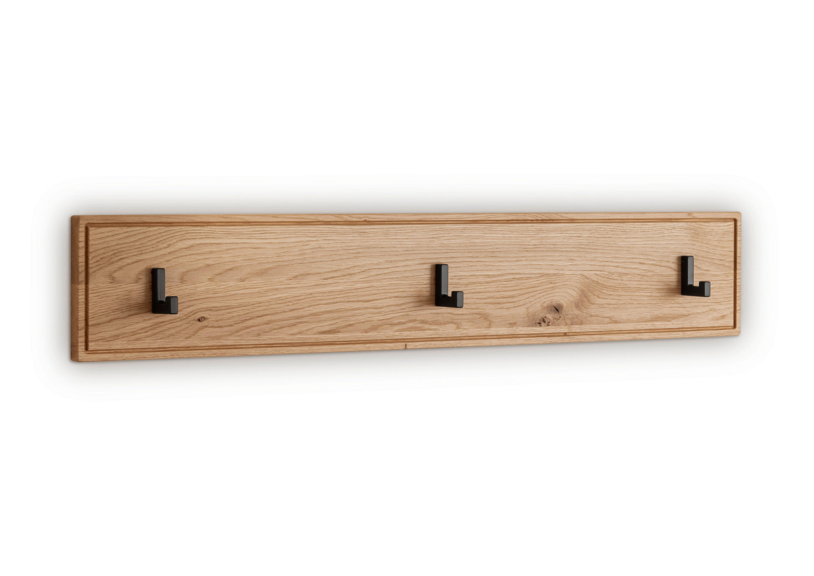 HAKENLEISTE  in Wildeiche massiv Wildeiche  - Wildeiche, Natur, Holz (80/14/4cm) - Linea Natura