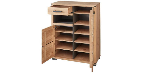 GARDEROBE 5-teilig  in 268/204/41 cm  - Wildeiche/Graphitfarben, Natur, Holz/Holzwerkstoff (268/204/41cm) - Linea Natura