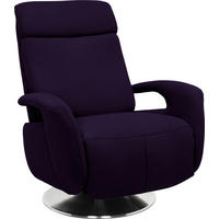 RELAXSESSEL in Textil Aubergine  - Edelstahlfarben/Aubergine, Konventionell, Textil/Metall (84/109/88cm) - Beldomo System