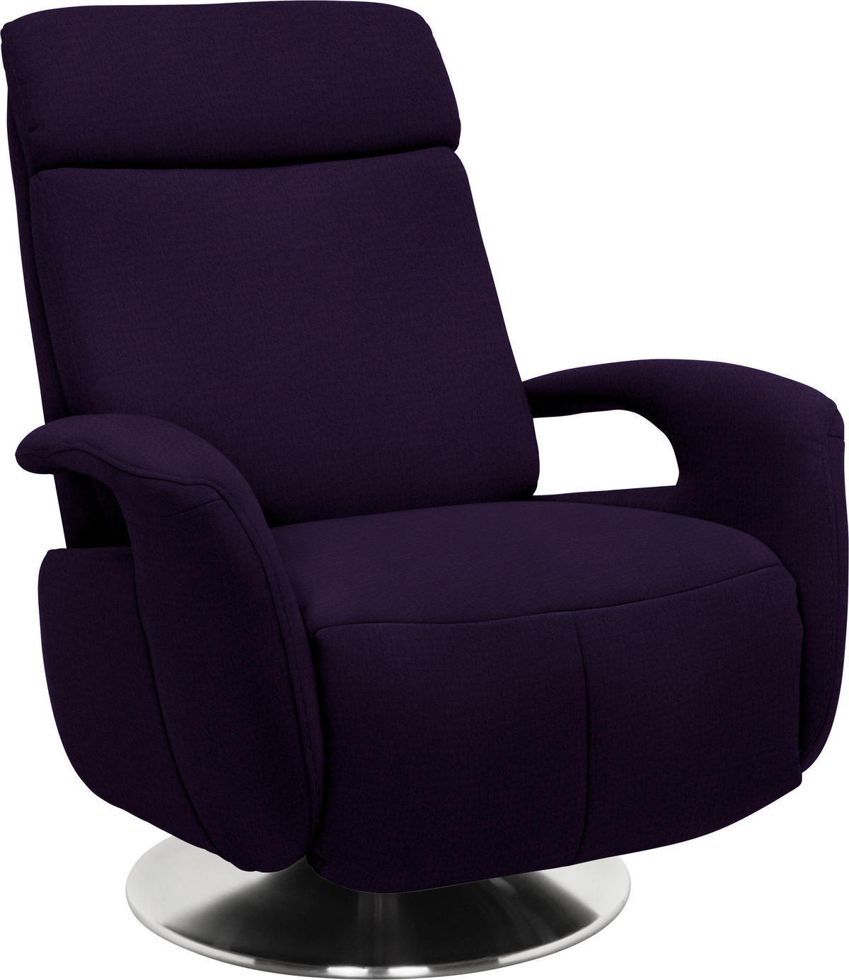 RELAXSESSEL in Textil Aubergine  - Edelstahlfarben/Aubergine, Konventionell, Textil/Metall (84/109/88cm) - Beldomo System