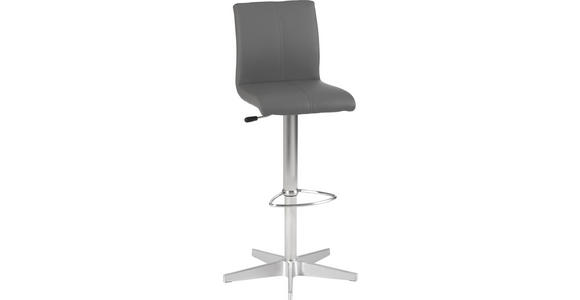 BARHOCKER in Metall, Textil Grau, Edelstahlfarben - Edelstahlfarben/Weiß, Design, Textil/Metall (54/87-112/54cm) - Dieter Knoll