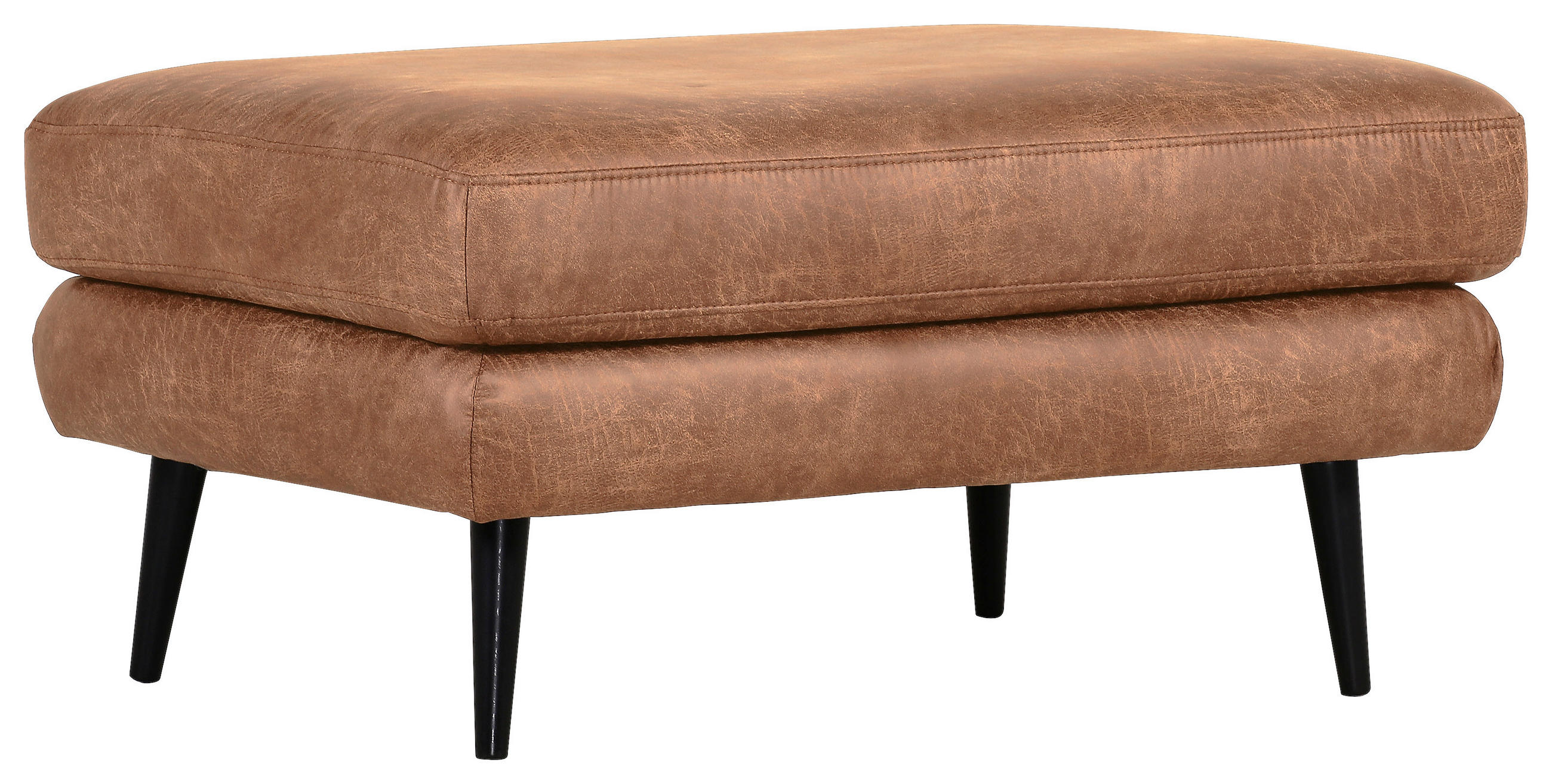 HOCKER Mikrofaser Braun - Schwarz/Braun, Design, Holz/Textil (95/49/70cm) - Carryhome
